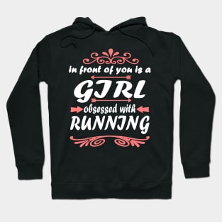 Running marathon girl power saying girl Hoodie